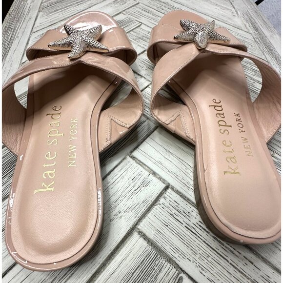 Kate Spade Peach Patent Leather Under The Sea Sandals With Starfish Embellishmen - Picture 4 of 4